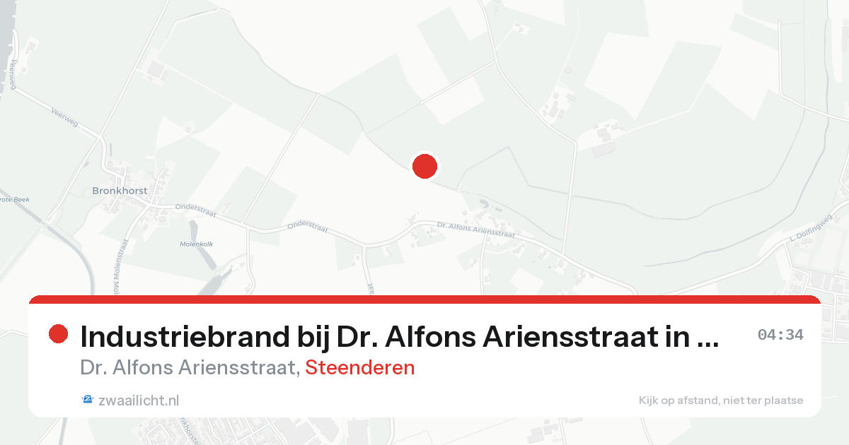 Industriebrand bij Dr. Alfons Ariensstraat in Steenderen — 8 aug 2026