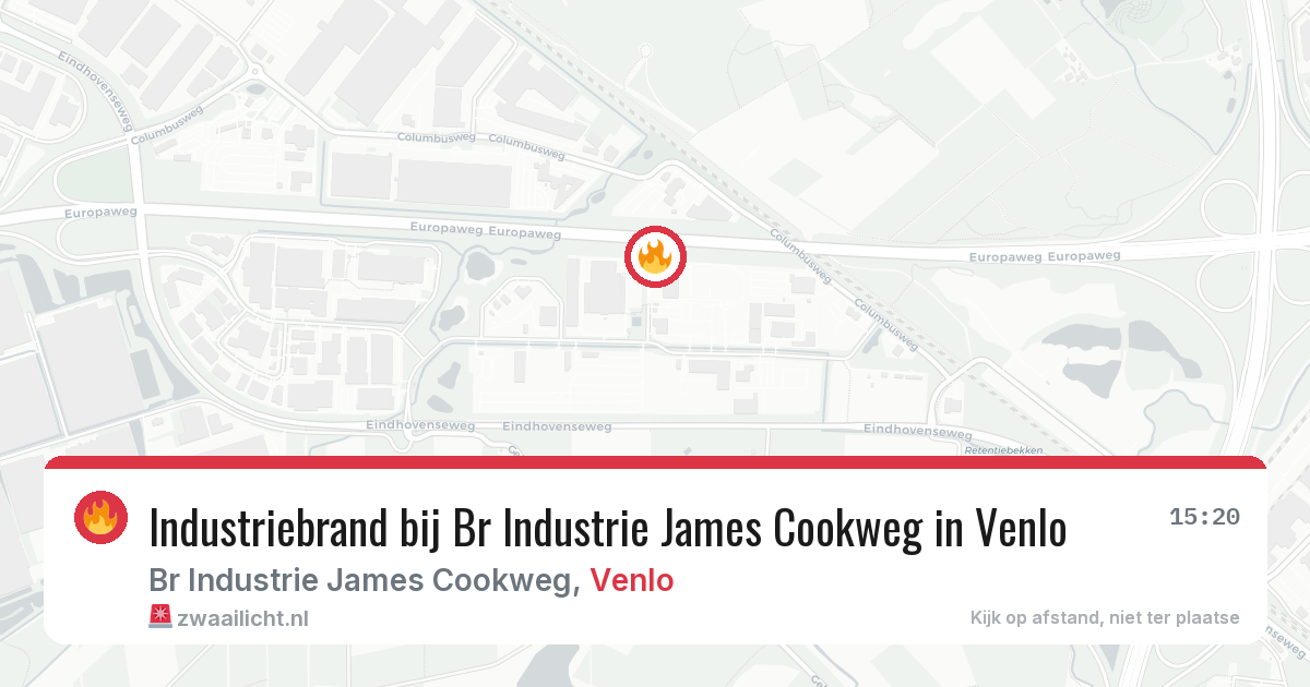 Industriebrand bij Br Industrie James Cookweg in Venlo — 4 feb 2026