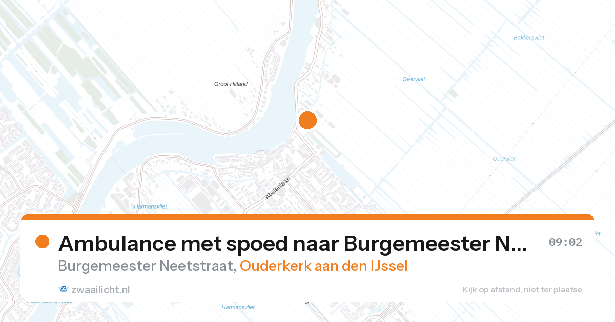 Ambulance met spoed naar Burgemeester Neetstraat in Ouderkerk aan den IJssel — 27 aug 2026