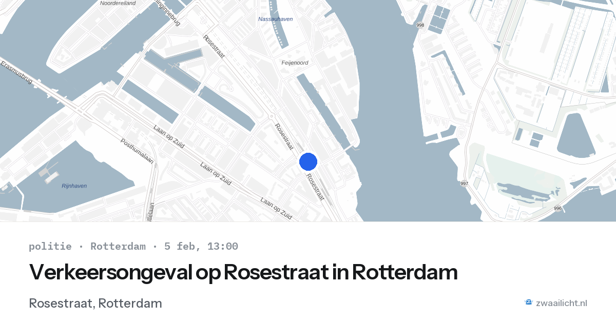 Verkeersongeval op Rosestraat in Rotterdam — 5 feb 2026