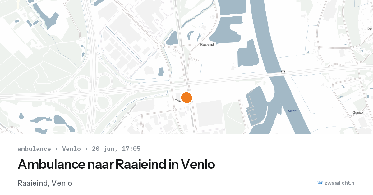 Ambulance naar Raaieind in Venlo — 20 jun 2026