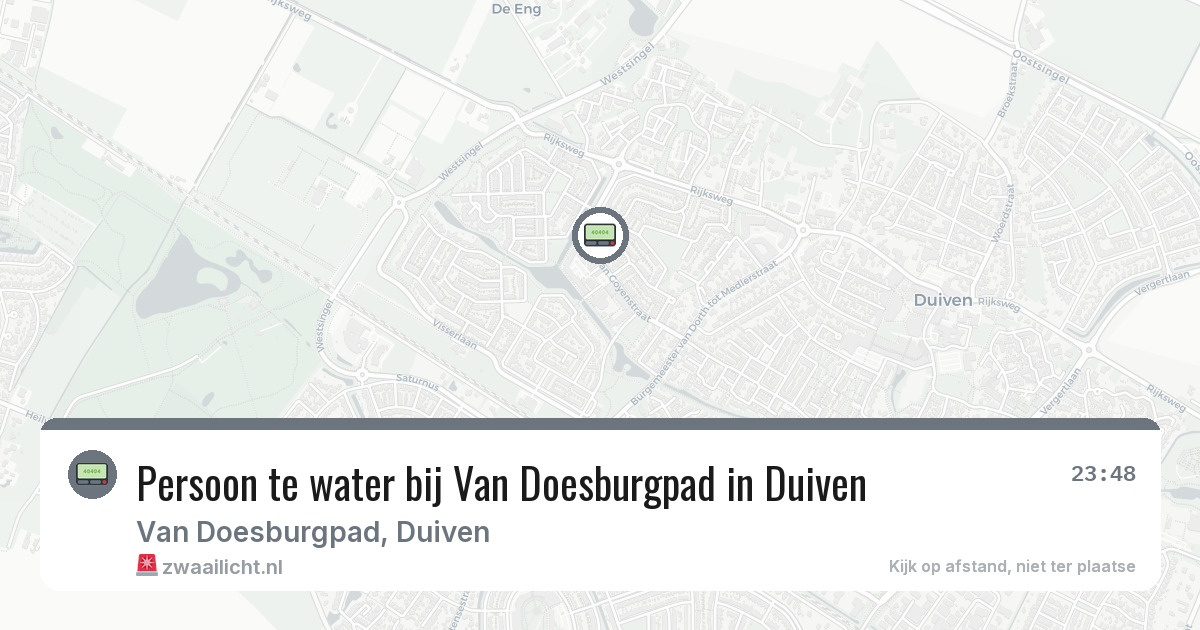Persoon te water bij Van Doesburgpad in Duiven — 18 feb 2026