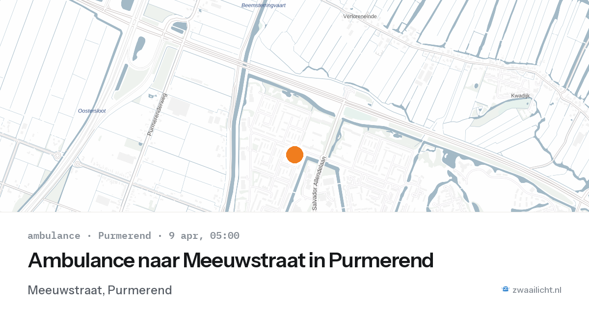 Ambulance naar Meeuwstraat in Purmerend — 9 apr 2026
