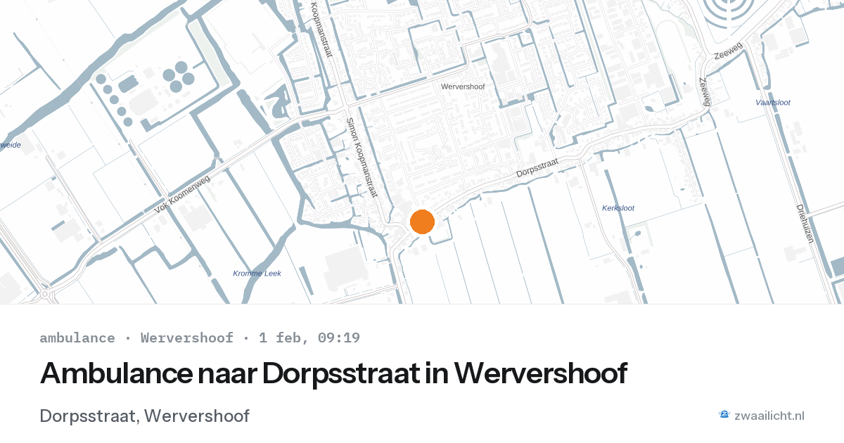 Ambulance naar Dorpsstraat in Wervershoof — 1 feb 2026