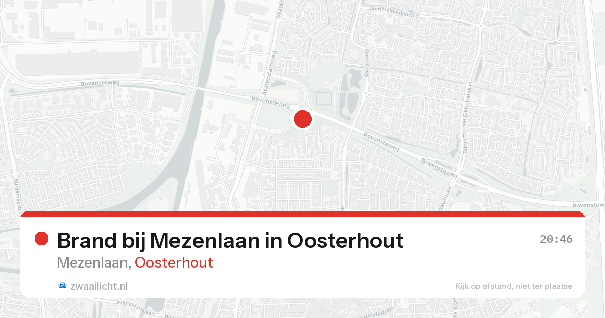 Brand bij Mezenlaan in Oosterhout — 23 aug 2026