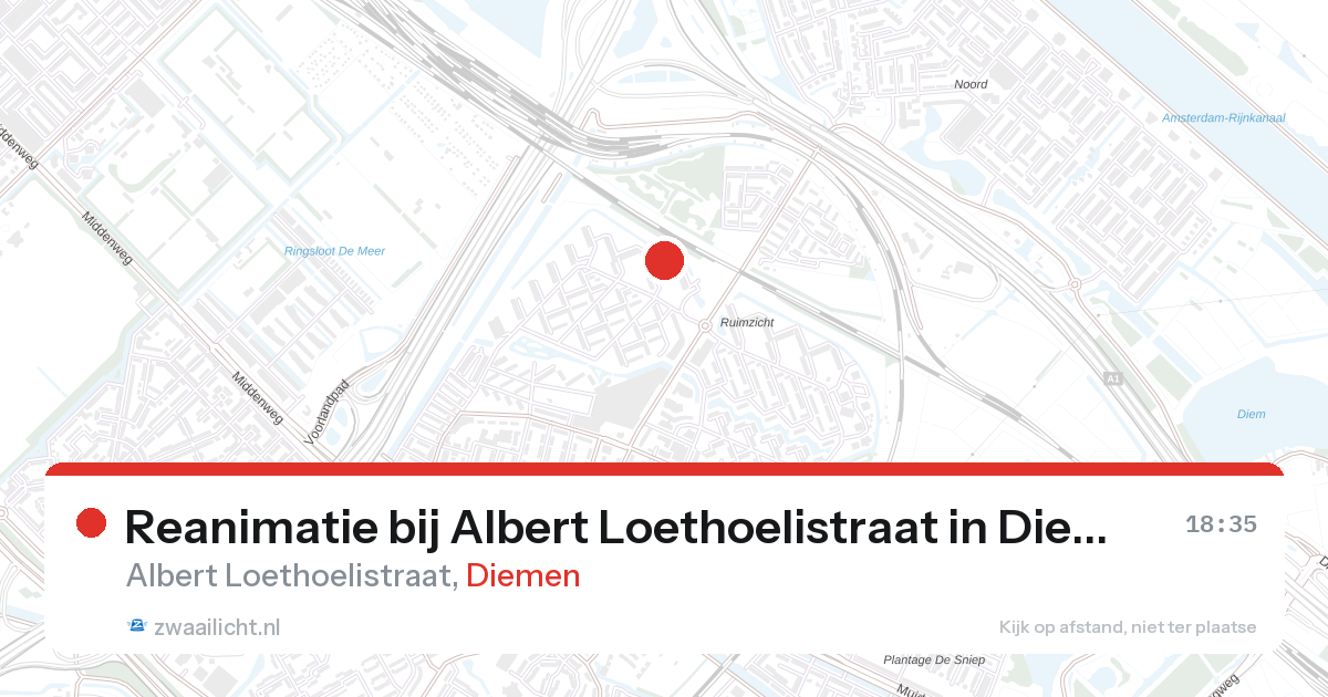Reanimatie bij Albert Loethoelistraat in Diemen — 27 aug 2026