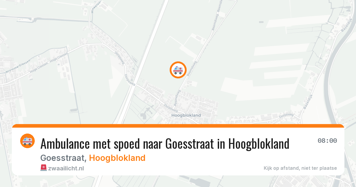 Ambulance met spoed naar Goesstraat in Hoogblokland — 20 jun 2026