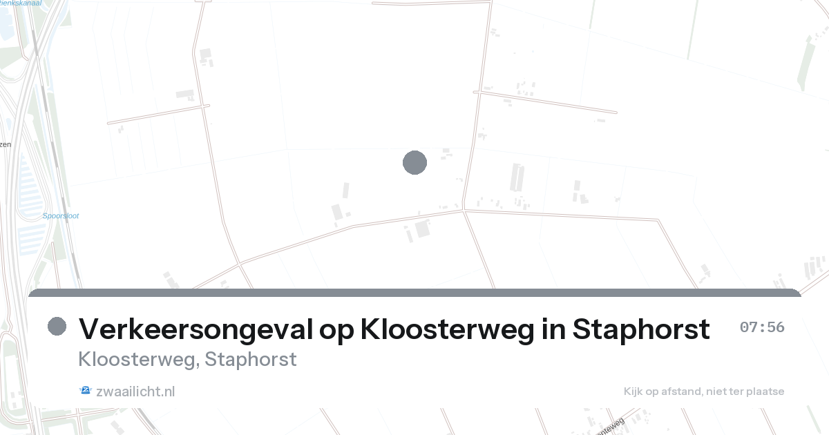 Verkeersongeval op Kloosterweg in Staphorst — 26 aug 2026