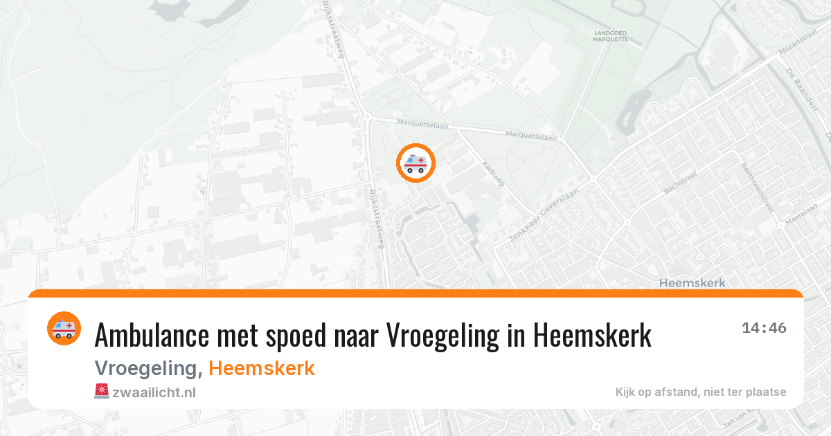 Ambulance met spoed naar Vroegeling in Heemskerk — 13 aug 2026