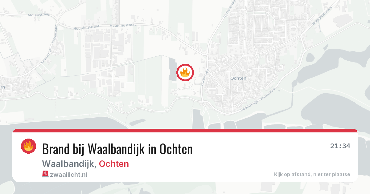 Brand bij Waalbandijk in Ochten — 1 jun 2026