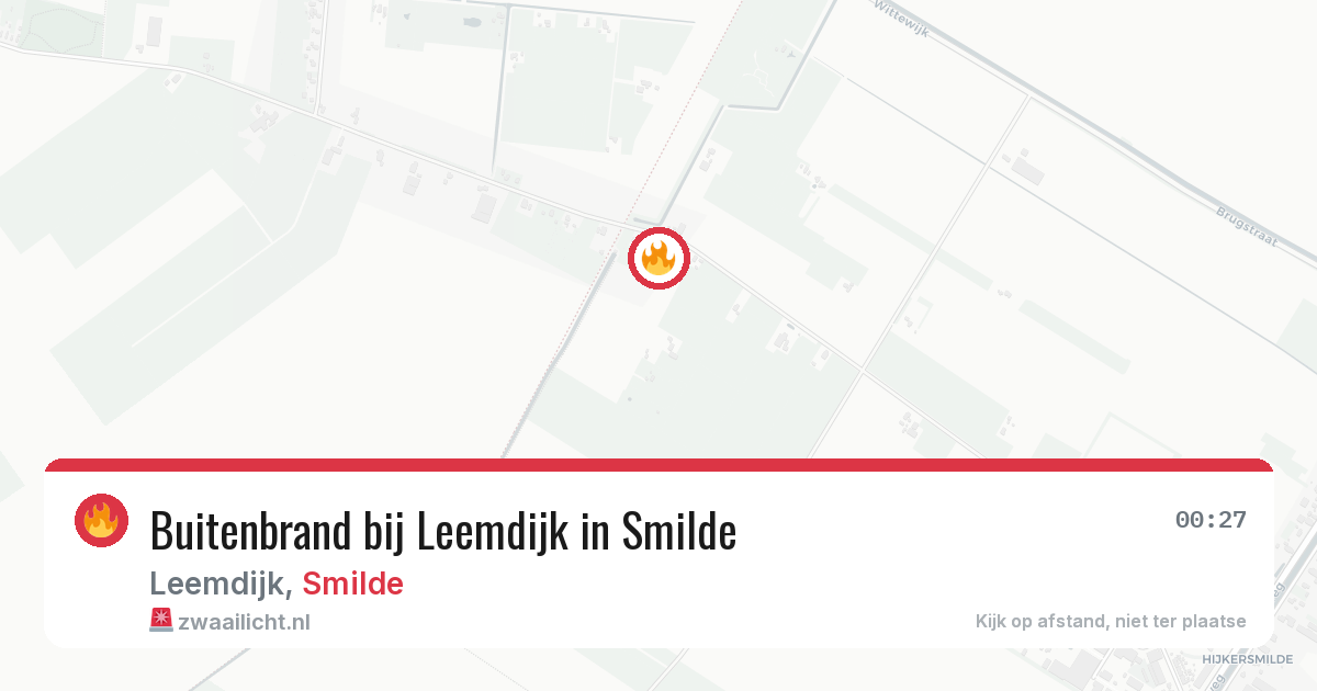 Buitenbrand bij Leemdijk in Smilde — 28 apr 2026