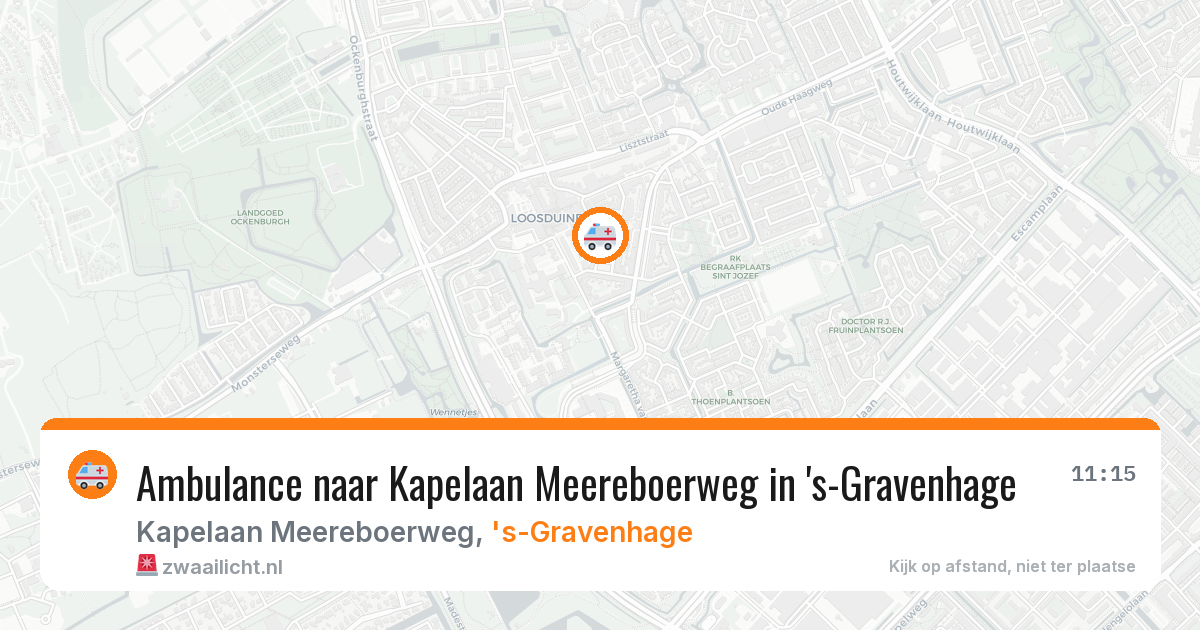 Ambulance naar Kapelaan Meereboerweg in 's-Gravenhage — 16 mrt 2026