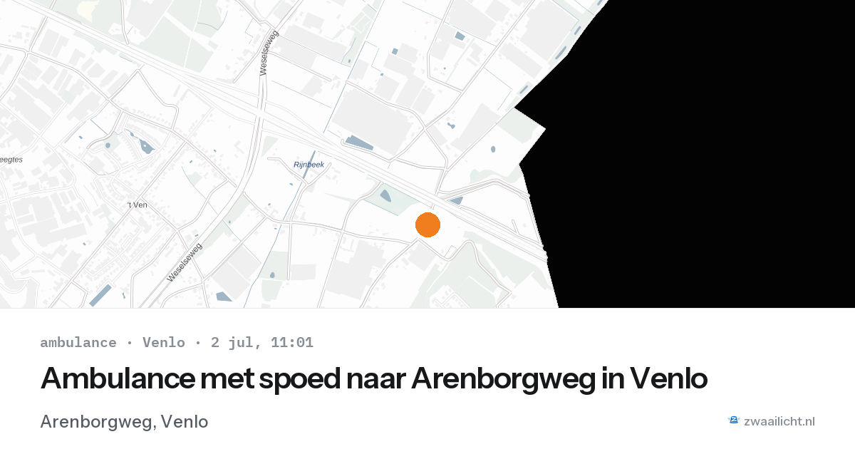 Ambulance met spoed naar Arenborgweg in Venlo — 2 jul 2026