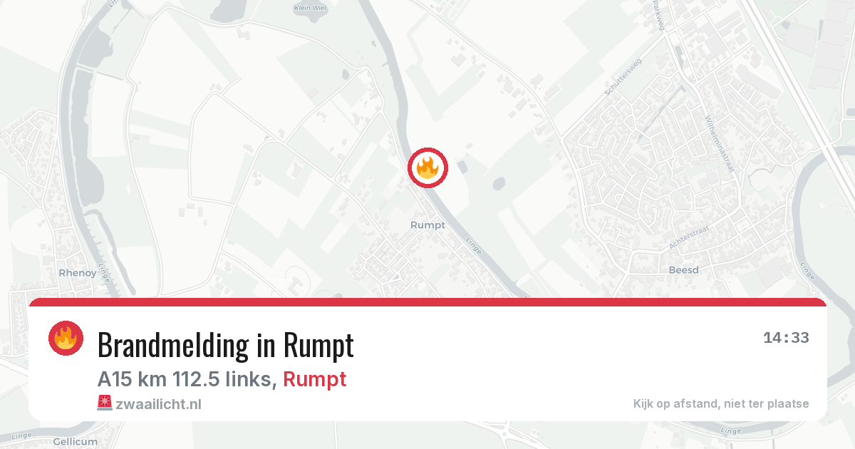Brandmelding in Rumpt — 6 aug 2026