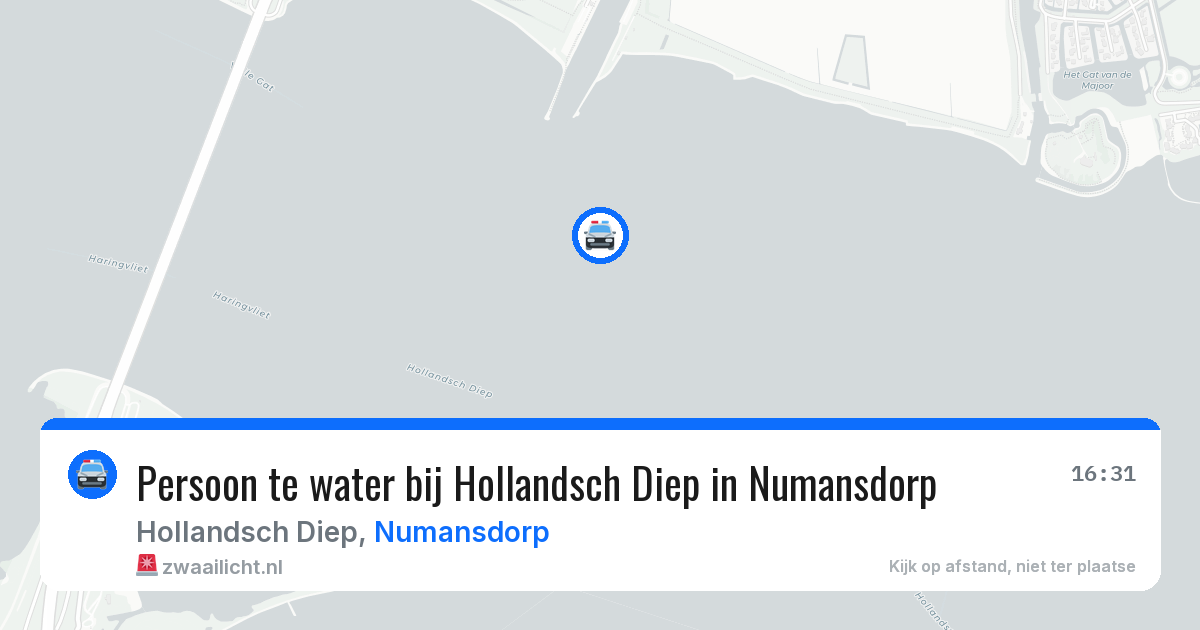 Persoon te water bij Hollandsch Diep in Numansdorp — 8 jul 2026