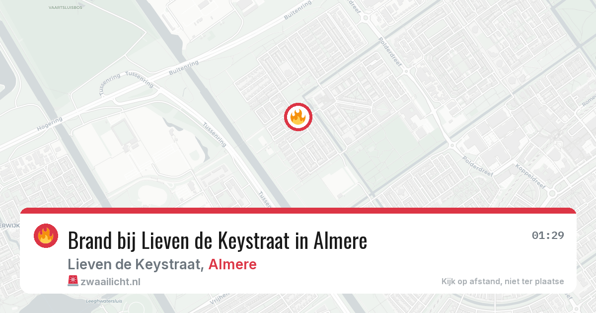 Brand bij Lieven de Keystraat in Almere — 20 jan 2026