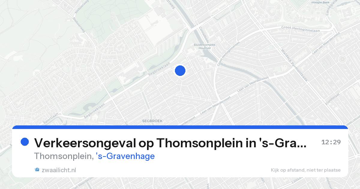 Verkeersongeval op Thomsonplein in 's-Gravenhage — 15 aug 2026