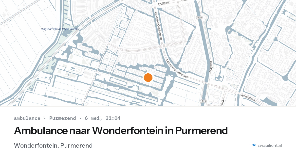 Ambulance naar Wonderfontein in Purmerend — 6 mei 2026