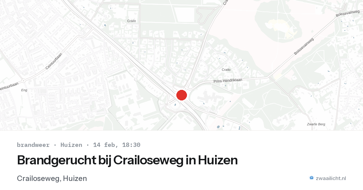 Brandgerucht bij Crailoseweg in Huizen — 14 feb 2026