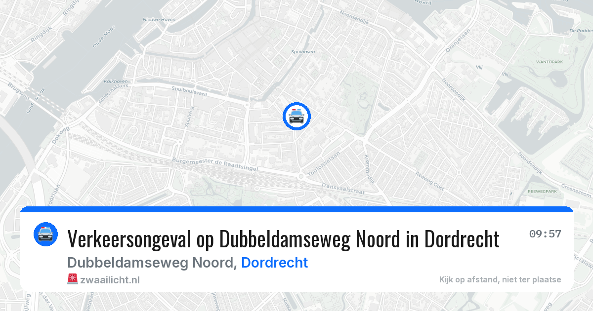 Verkeersongeval op Dubbeldamseweg Noord in Dordrecht — 22 mrt 2026