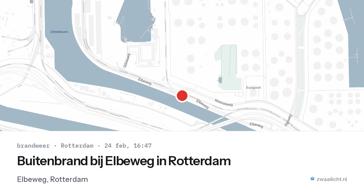 Buitenbrand bij Elbeweg in Rotterdam — 24 feb 2026