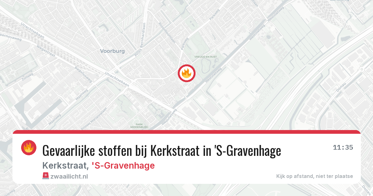 Gevaarlijke stoffen bij Kerkstraat in 'S-Gravenhage — 5 jul 2026
