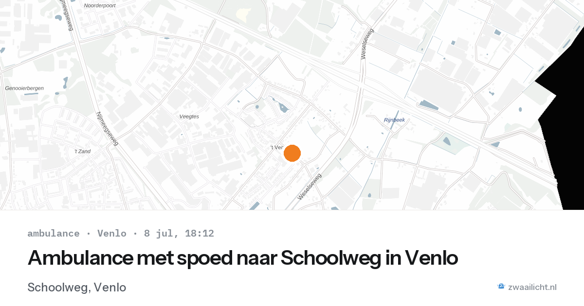 Ambulance met spoed naar Schoolweg in Venlo — 8 jul 2026