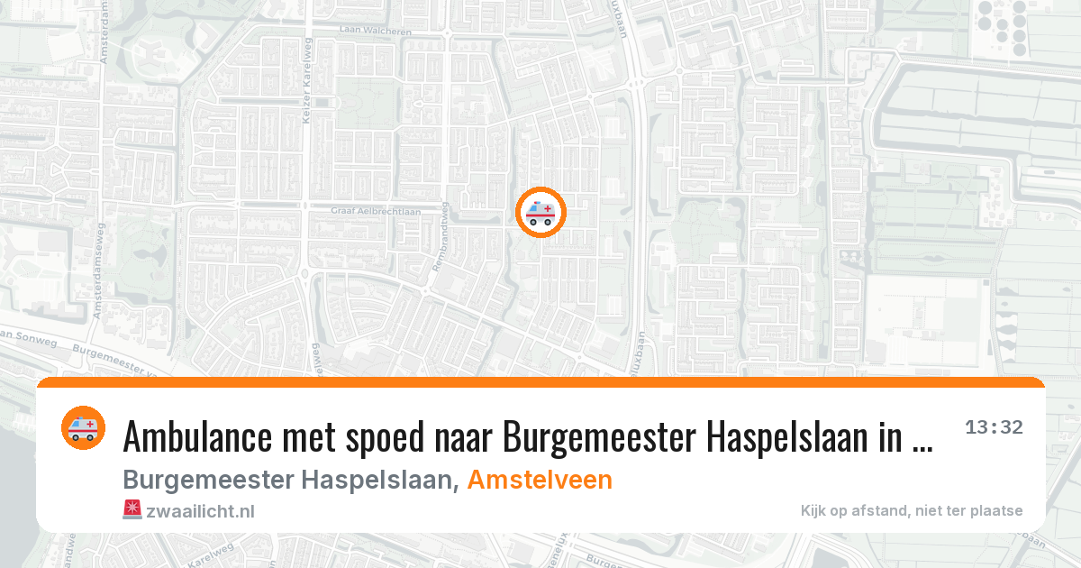 Ambulance met spoed naar Burgemeester Haspelslaan in Amstelveen — 8 mei 2026