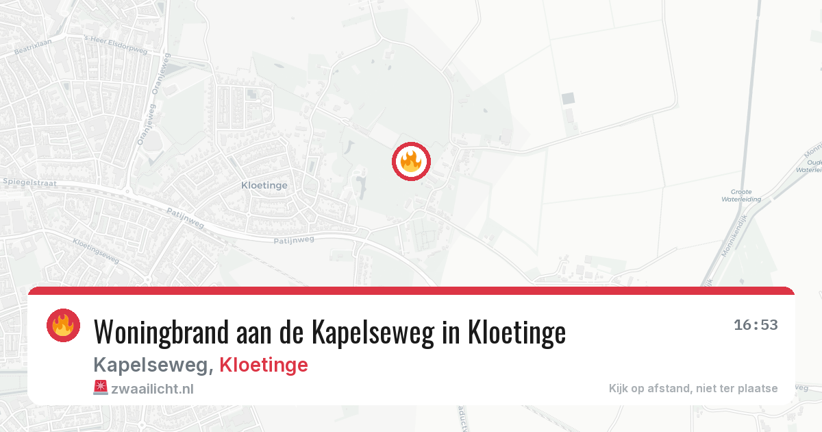 Woningbrand aan de Kapelseweg in Kloetinge — 20 apr 2026