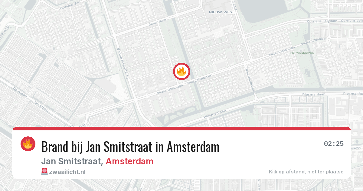 Brand bij Jan Smitstraat in Amsterdam — 18 apr 2026