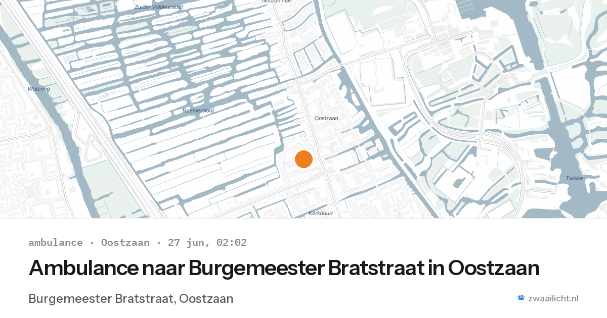 Ambulance naar Burgemeester Bratstraat in Oostzaan — 27 jun 2026