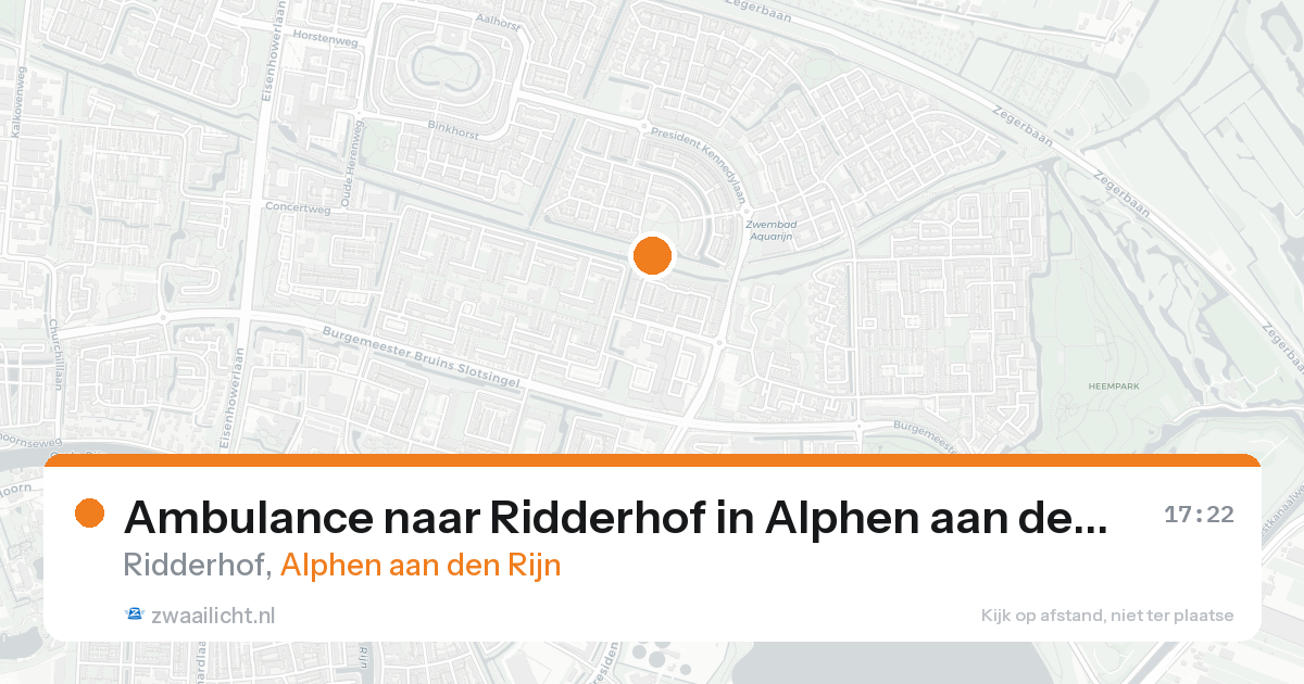Ambulance naar Ridderhof in Alphen aan den Rijn — 18 aug 2026