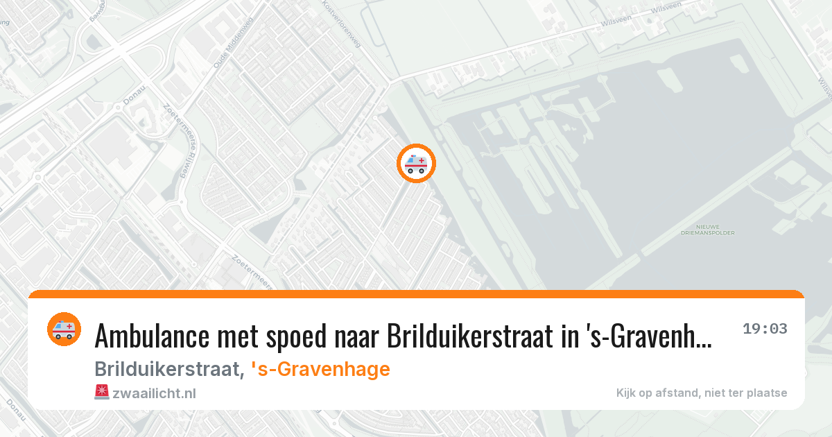 Ambulance met spoed naar Brilduikerstraat in 's-Gravenhage — 10 aug 2026