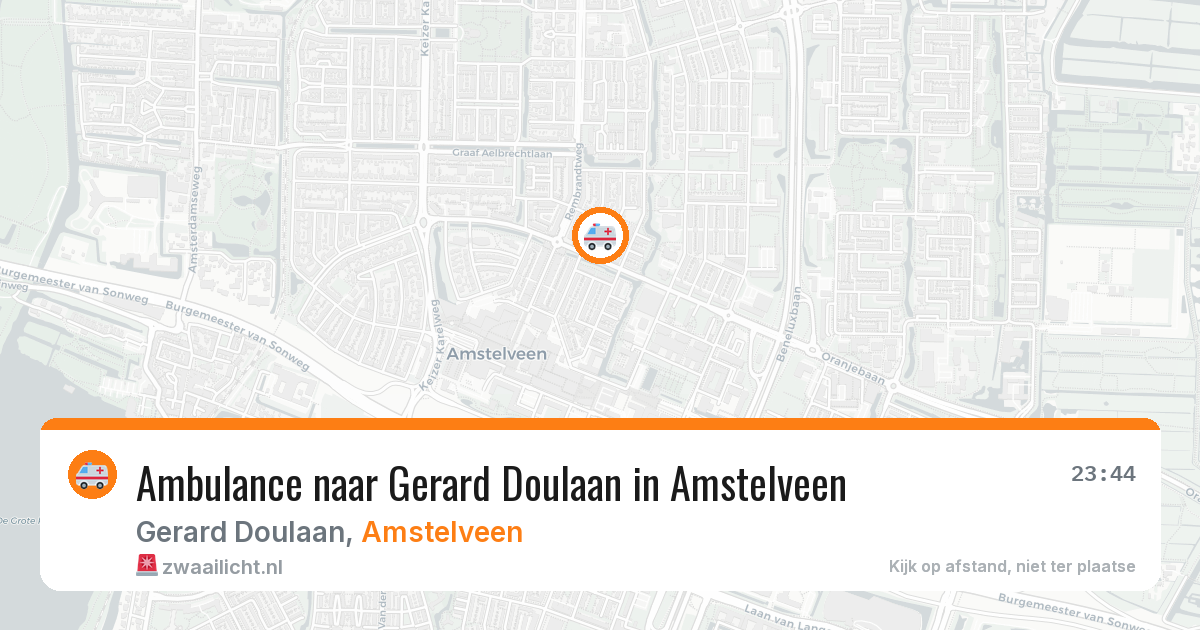 Ambulance naar Gerard Doulaan in Amstelveen — 21 mrt 2026