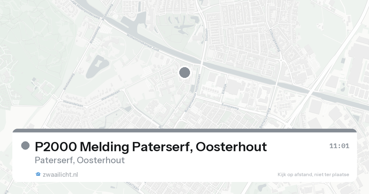 P2000 Melding Paterserf, Oosterhout — 23 aug 2026