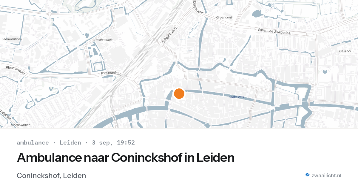Ambulance naar Coninckshof in Leiden — 3 sep 2026