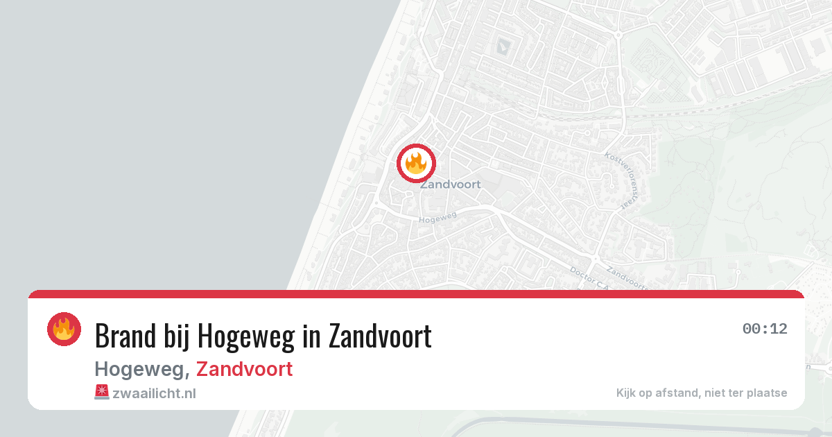 Brand bij Hogeweg in Zandvoort — 9 jul 2026