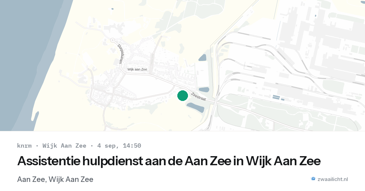 Assistentie hulpdienst aan de Aan Zee in Wijk Aan Zee — 4 sep 2026