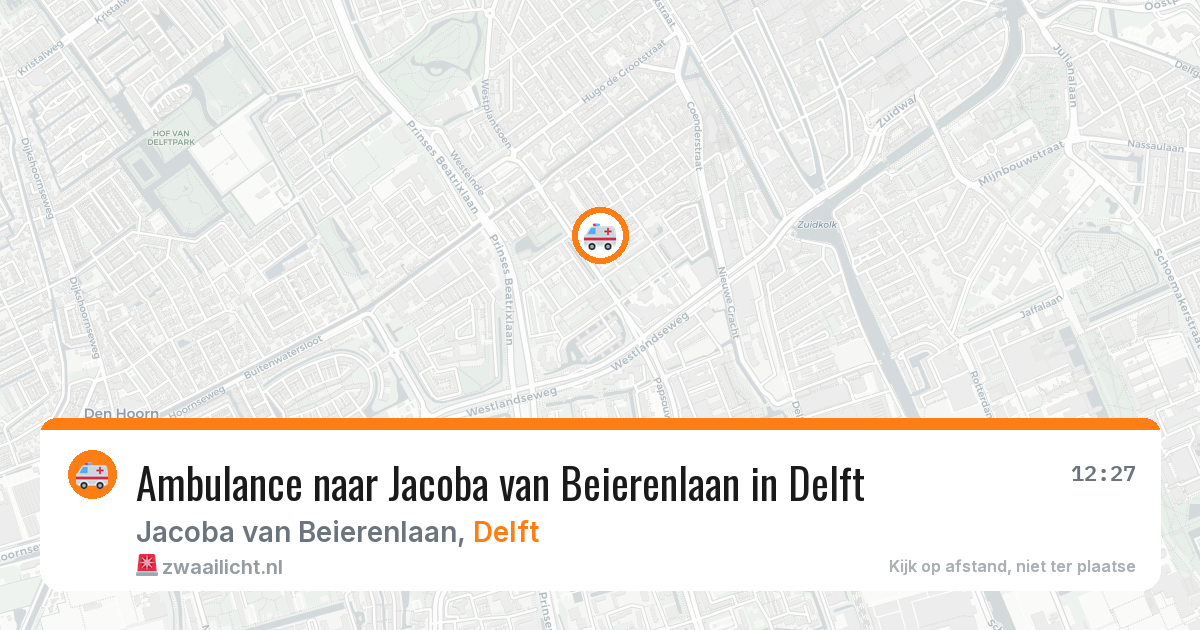 Ambulance naar Jacoba van Beierenlaan in Delft — 10 aug 2026