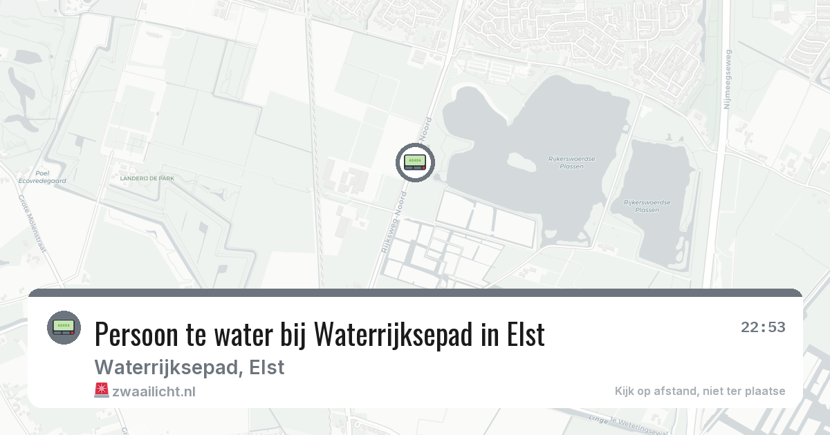 Persoon te water bij Waterrijksepad in Elst — 26 jun 2026