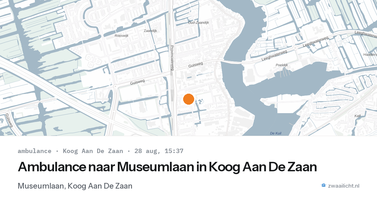 Ambulance naar Museumlaan in Koog Aan De Zaan — 28 aug 2026
