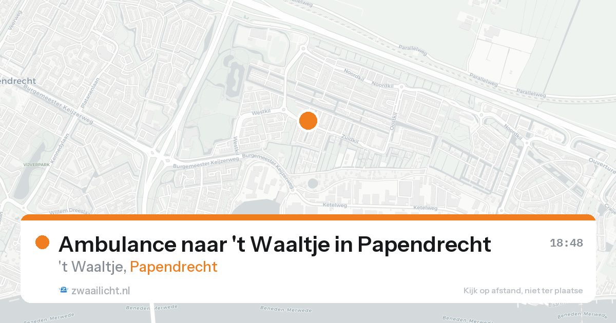 Ambulance naar 't Waaltje in Papendrecht — 25 aug 2026
