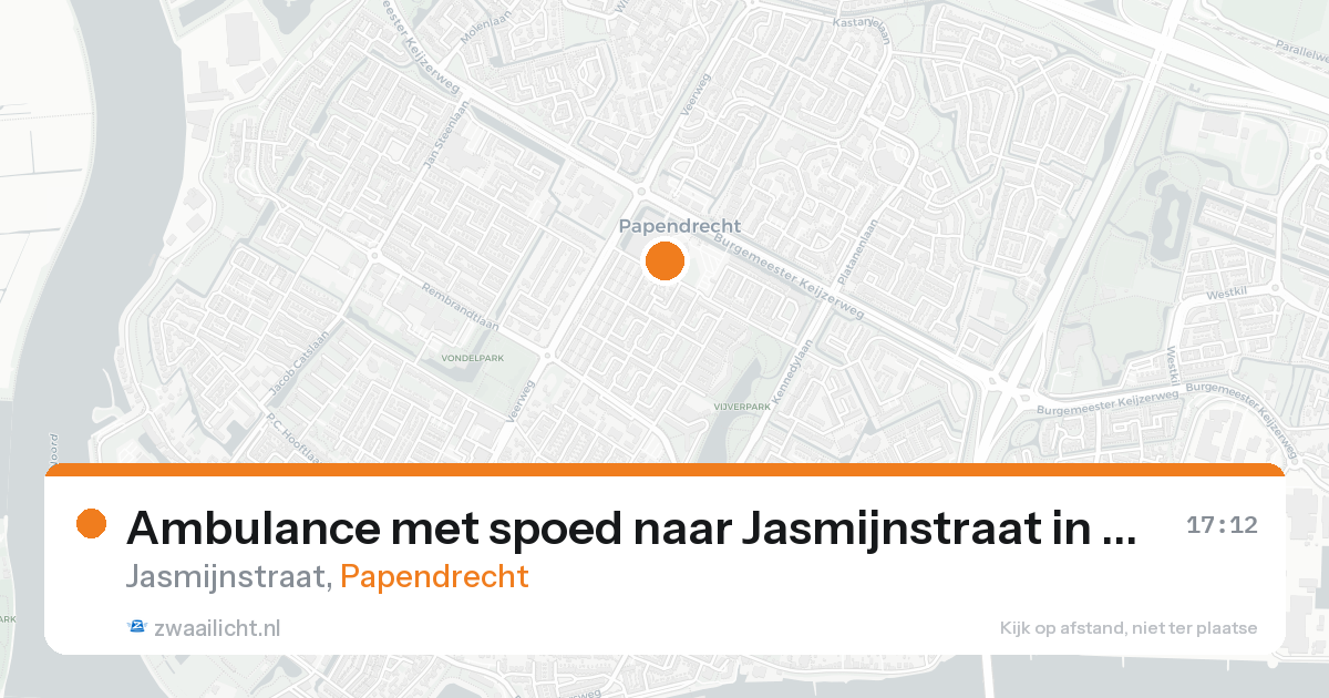 Ambulance met spoed naar Jasmijnstraat in Papendrecht — 21 aug 2026