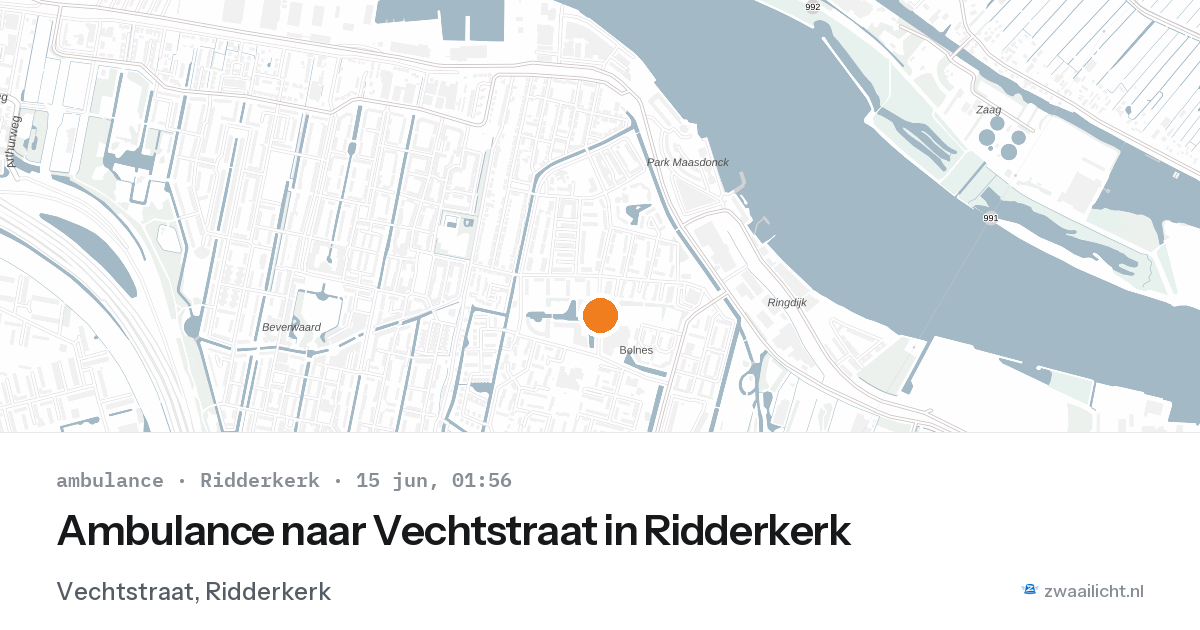 Ambulance naar Vechtstraat in Ridderkerk — 14 jun 2026