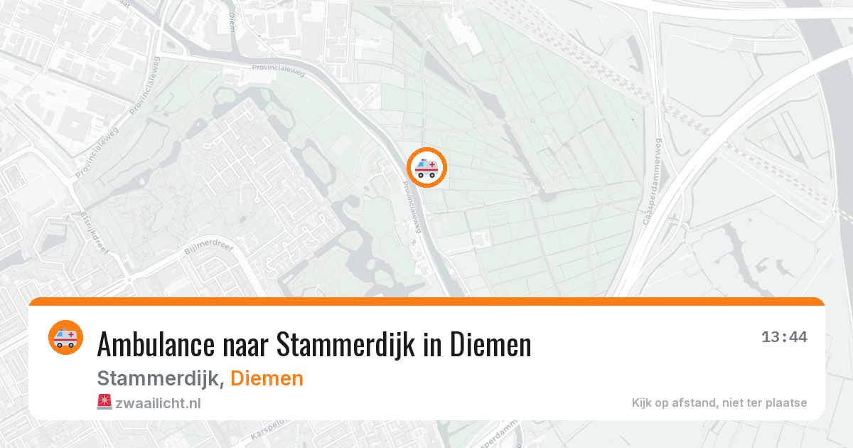 Ambulance naar Stammerdijk in Diemen — 13 aug 2026
