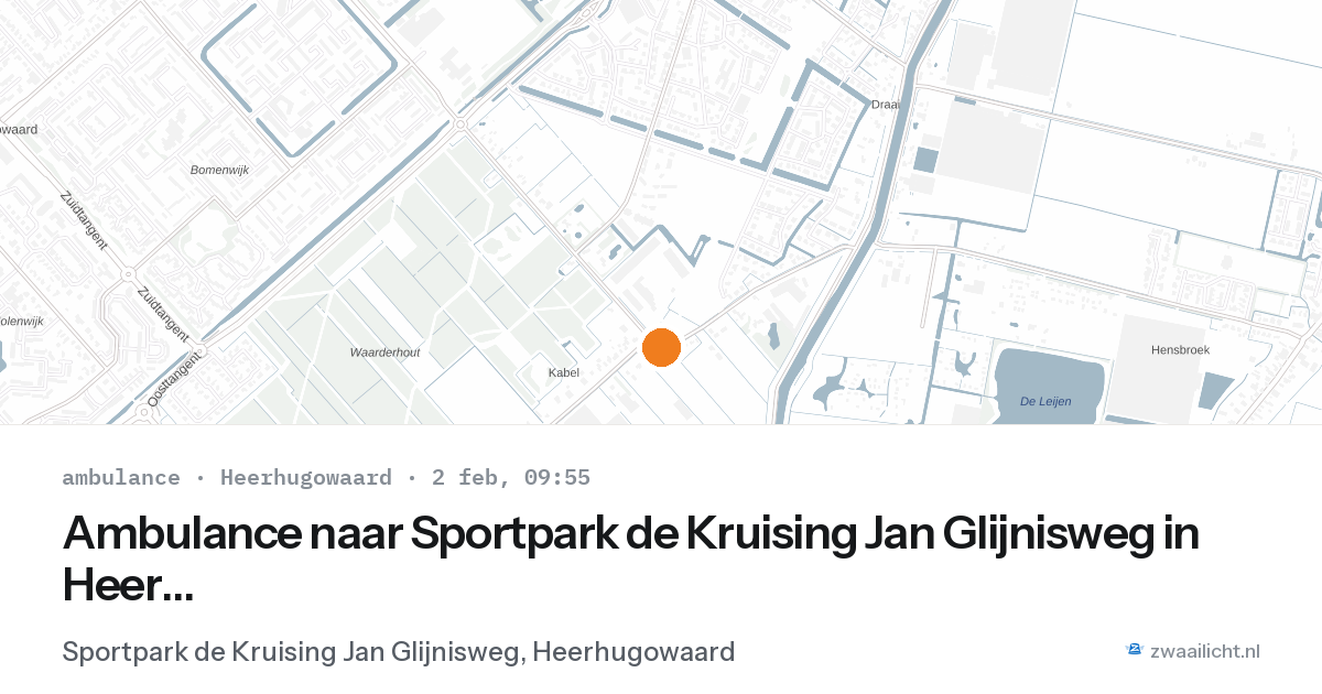 Ambulance naar Sportpark de Kruising Jan Glijnisweg in Heerhugowaard — 2 feb 2026