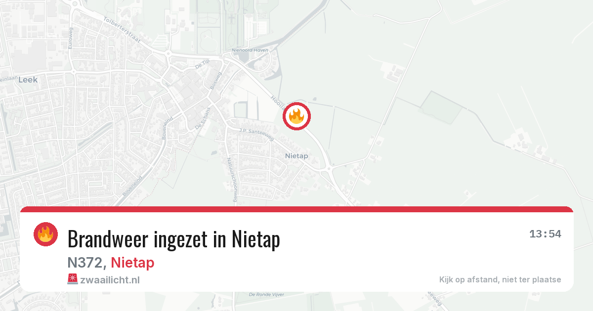 Brandweer ingezet in Nietap — 3 jul 2026 | 🚨 Zwaailicht.nl