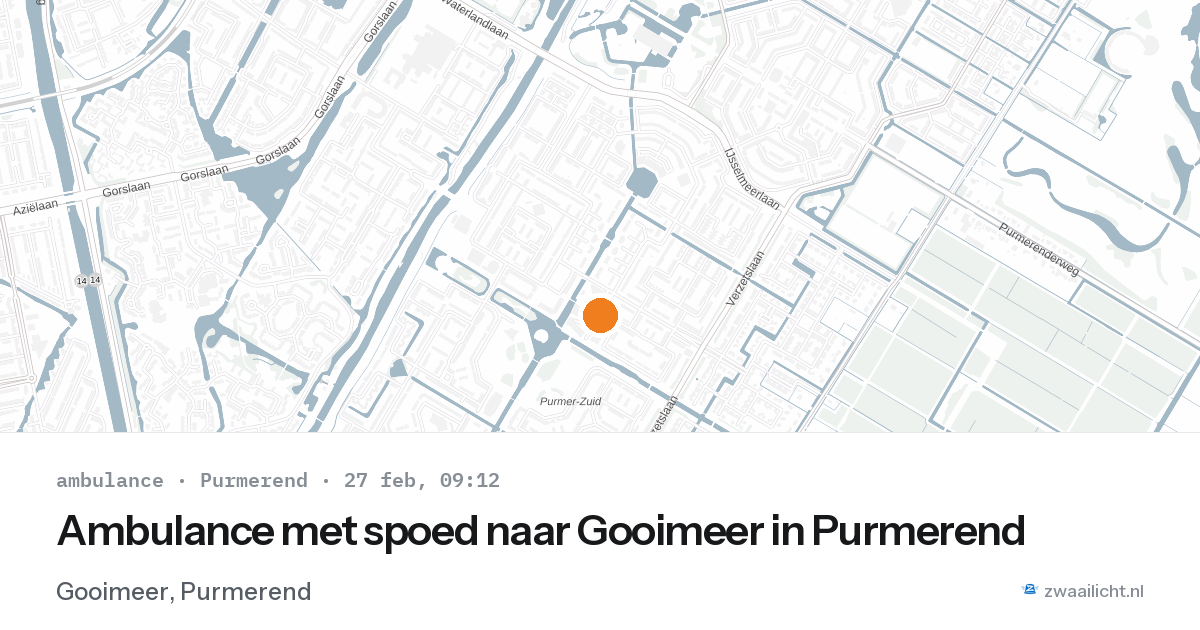 Ambulance met spoed naar Gooimeer in Purmerend — 27 feb 2026
