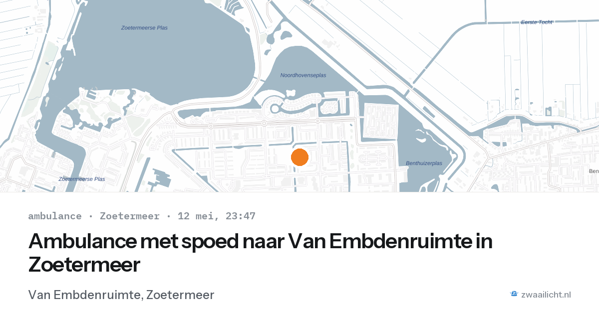 Ambulance met spoed naar Van Embdenruimte in Zoetermeer — 12 mei 2026