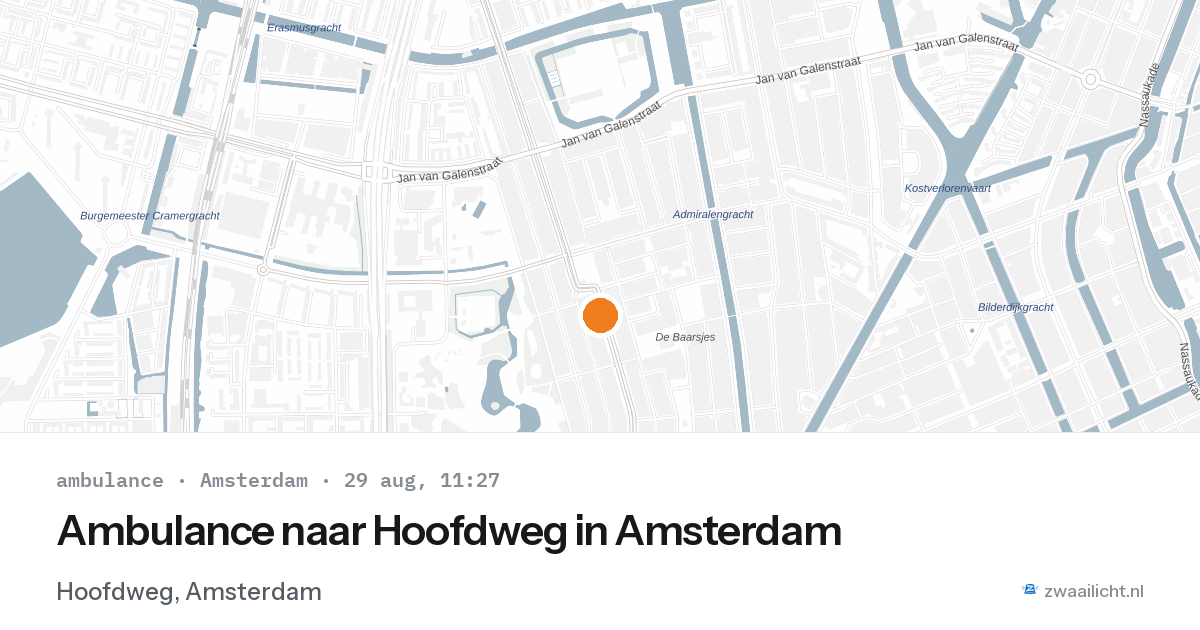 Ambulance naar Hoofdweg in Amsterdam — 29 aug 2026